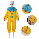 Clown Cosplay Costume Adult Jumpsuit Red Nose Mask Halloween Funny Facepiece