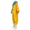 Clown Cosplay Costume Adult Jumpsuit Red Nose Mask Halloween Funny Facepiece