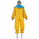 Clown Cosplay Costume Adult Jumpsuit Red Nose Mask Halloween Funny Facepiece