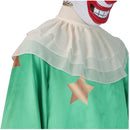 Clown Cosplay Costume Adult Jumpsuit Red Nose Mask Halloween Funny Facepiece