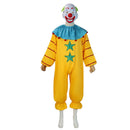 Clown Cosplay Costume Adult Jumpsuit Red Nose Mask Halloween Funny Facepiece