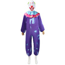 Clown Cosplay Costume Adult Jumpsuit Red Nose Mask Halloween Funny Facepiece