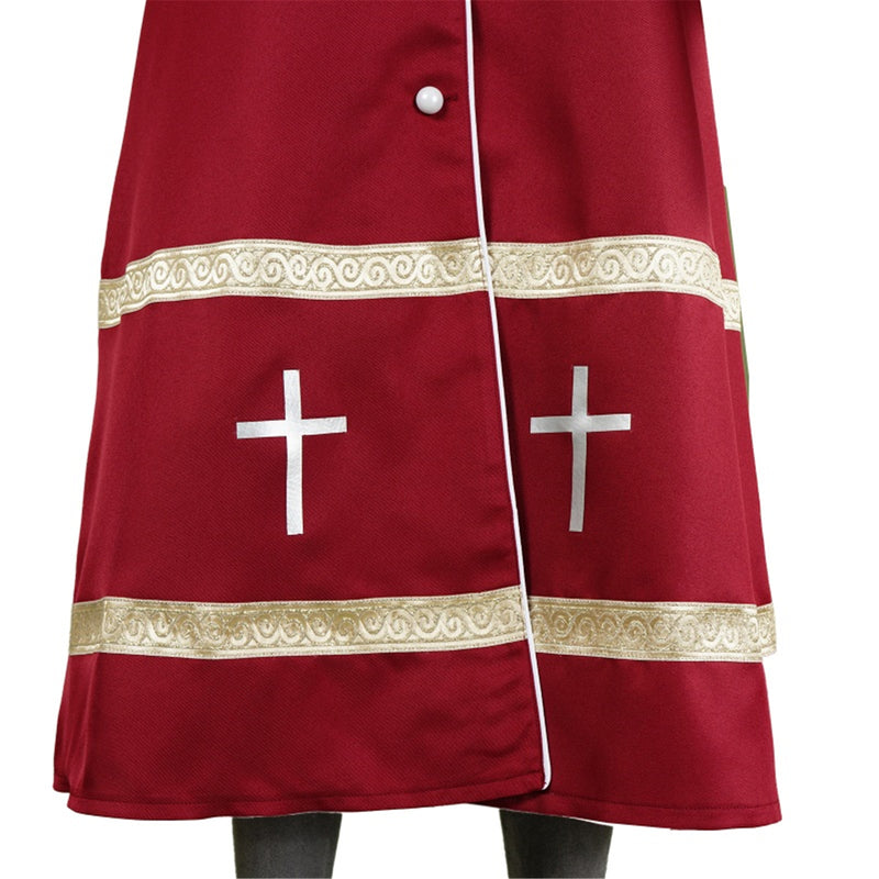 Clergy Cosplay Trench Church Robes Buttons Choir Robe Vestment Costume - AwwwCos