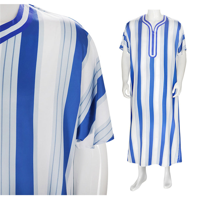 Clergy Dress Church Blue White Striped Priest Choir Liturgical Robe - AwwwCos