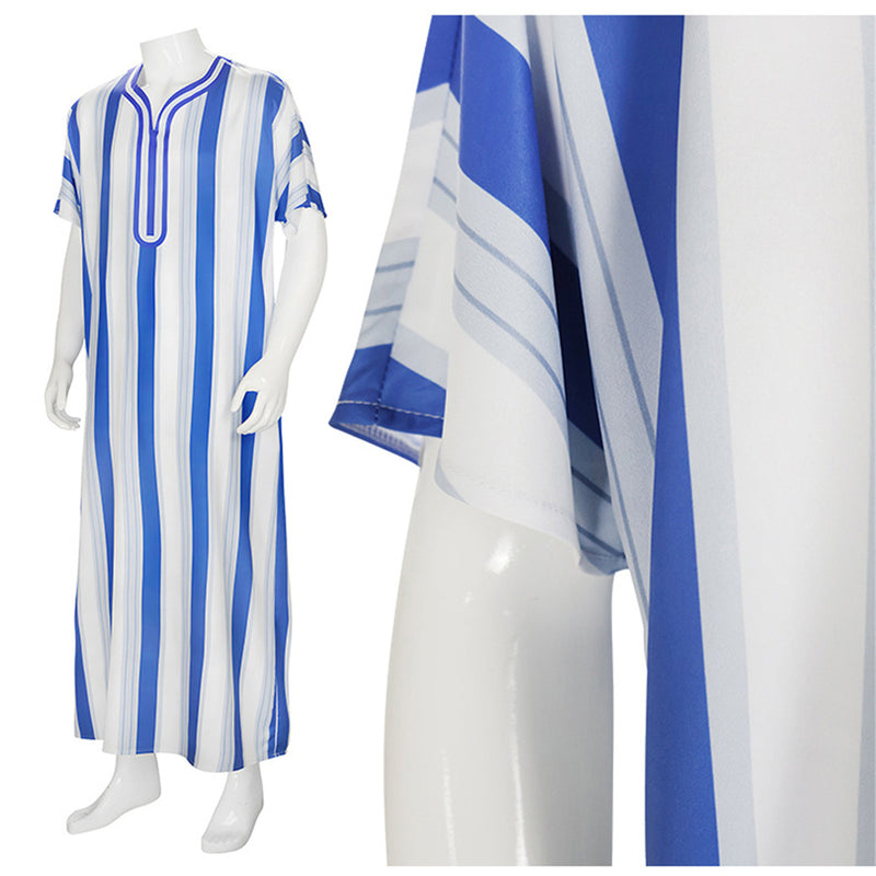 Clergy Dress Church Blue White Striped Priest Choir Liturgical Robe - AwwwCos