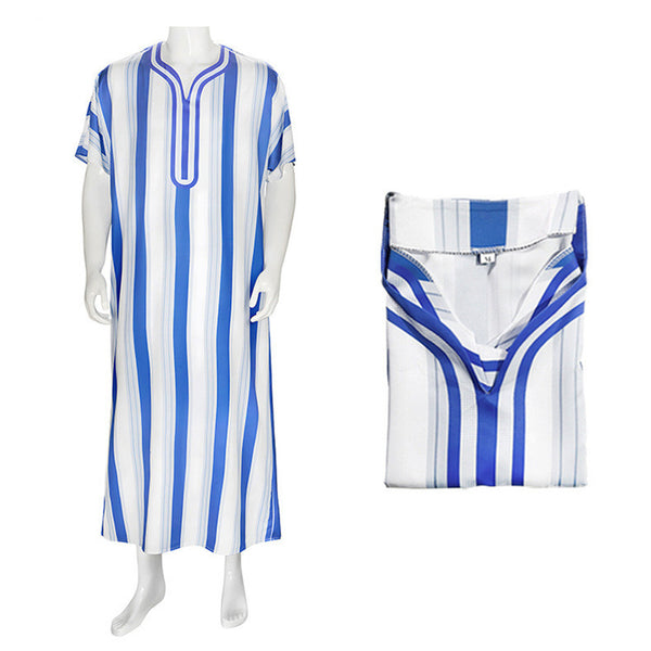 Clergy Dress Church Blue White Striped Priest Choir Liturgical Robe - AwwwCos