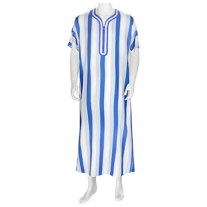 Clergy Dress Church Blue White Striped Priest Choir Liturgical Robe - AwwwCos