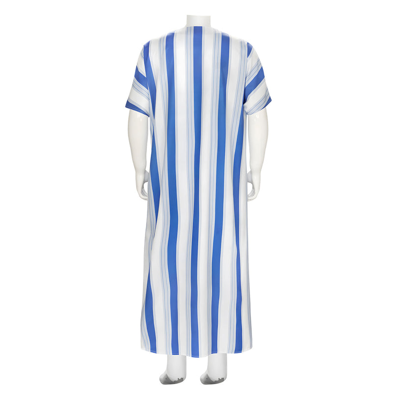 Clergy Dress Church Blue White Striped Priest Choir Liturgical Robe - AwwwCos