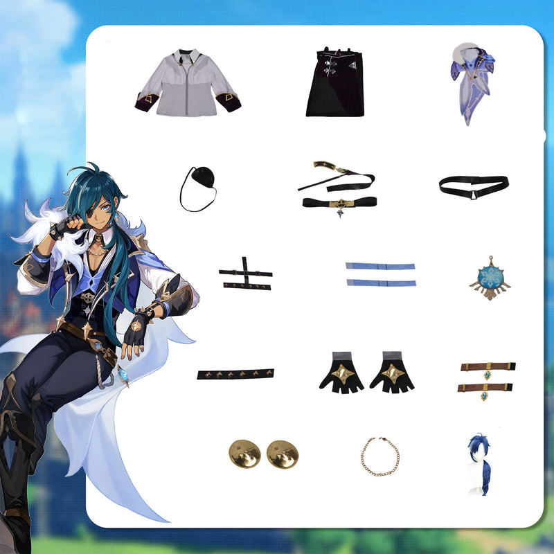 Game Genshin Impact Kaeya Alberich Cosplay Costume Roleplay Outfit with Cloak