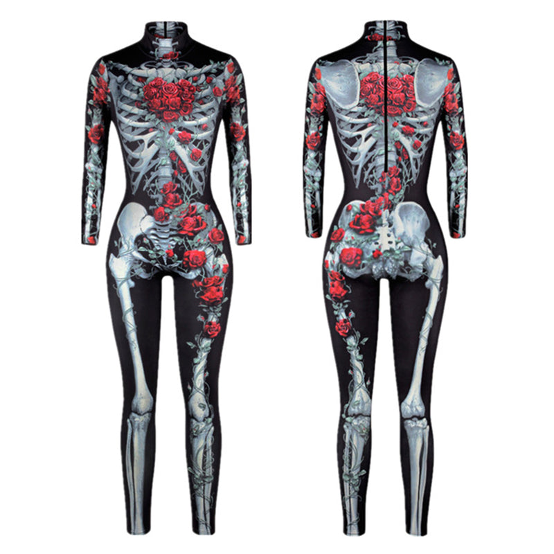 Clown Women Cosplay Costume Sexy 3D printed Tight Jumpsuit - AwwwCos