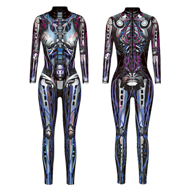 Clown Women Cosplay Costume Sexy 3D printed Tight Jumpsuit - AwwwCos