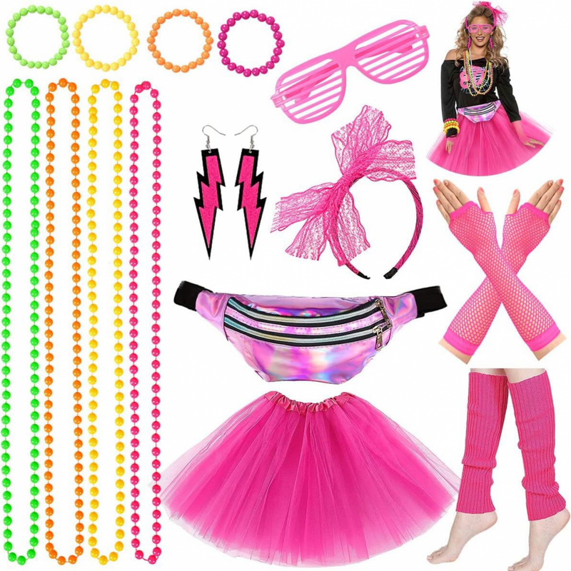 Colorful Lace Hair Band Headband Fishing Net Gloves Legging Party Accessories - AwwwCos