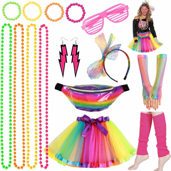 Colorful Lace Hair Band Headband Fishing Net Gloves Legging Party Accessories - AwwwCos