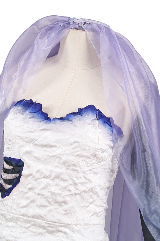 Movie Corpse Bride Cosplay Costume Emily Wedding Dress Ghost Bride Outfit - AwwwCos