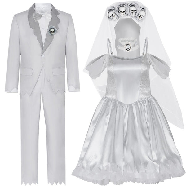 Corpse Bride Emily Victor Cosplay Costume Men Uniform Women Dress - AwwwCos