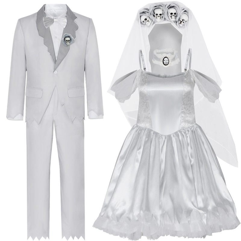 Corpse Bride Emily Victor Cosplay Costume Men Uniform Women Dress - AwwwCos