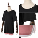 Cosmic Princess Kaguya! Kaguya Cosplay Costume Black T-Shirt Pink Shorts