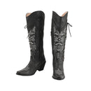 Cowgirl Cosplay Shoes Western Cowboy Over the Knee Embroidered Boots - AwwwCos