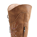 Cowgirl Cosplay Shoes Western Cowboy Over the Knee Embroidered Boots - AwwwCos