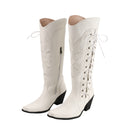 Cowgirl Cosplay Shoes Western Cowboy Over the Knee Embroidered Boots - AwwwCos