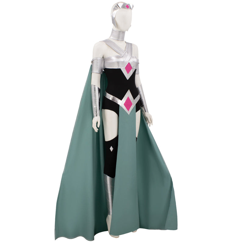 Creature Commandos Circe Cosplay Costume Green Cloak Black Top