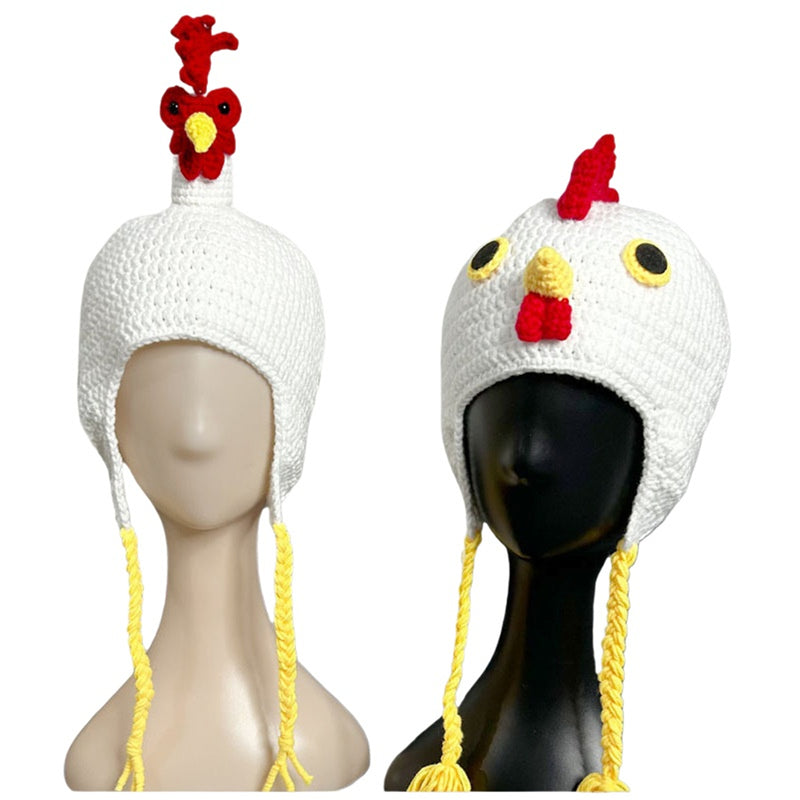 Crochet Hat Chick Frog Handmade Knitted Beanie Halloween Cosplay Hat