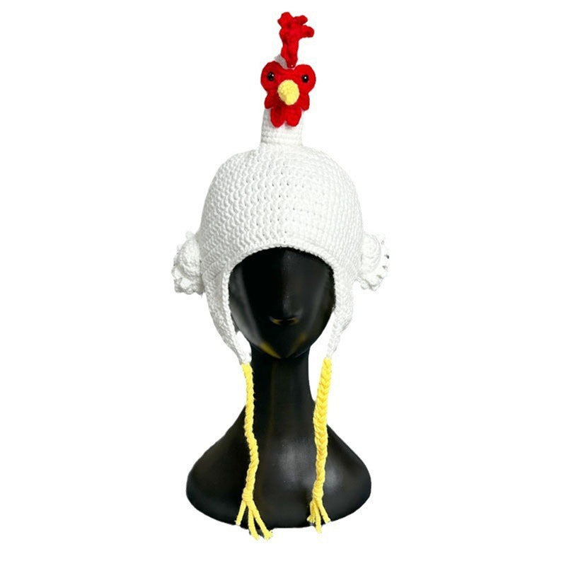 Crochet Hat Chick Frog Handmade Knitted Beanie Halloween Cosplay Hat