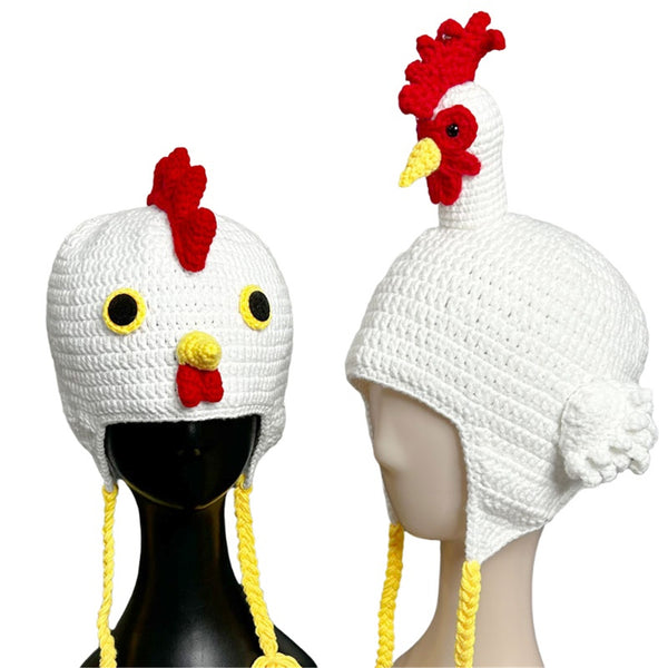 Crochet Hat Chick Frog Handmade Knitted Beanie Halloween Cosplay Hat