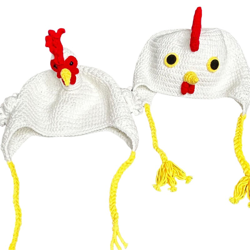 Crochet Hat Chick Frog Handmade Knitted Beanie Halloween Cosplay Hat