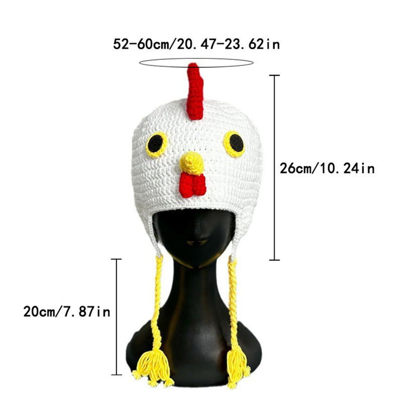 Crochet Hat Chick Frog Handmade Knitted Beanie Halloween Cosplay Hat