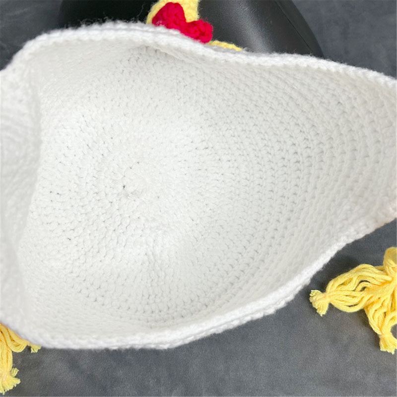 Crochet Hat Chick Frog Handmade Knitted Beanie Halloween Cosplay Hat
