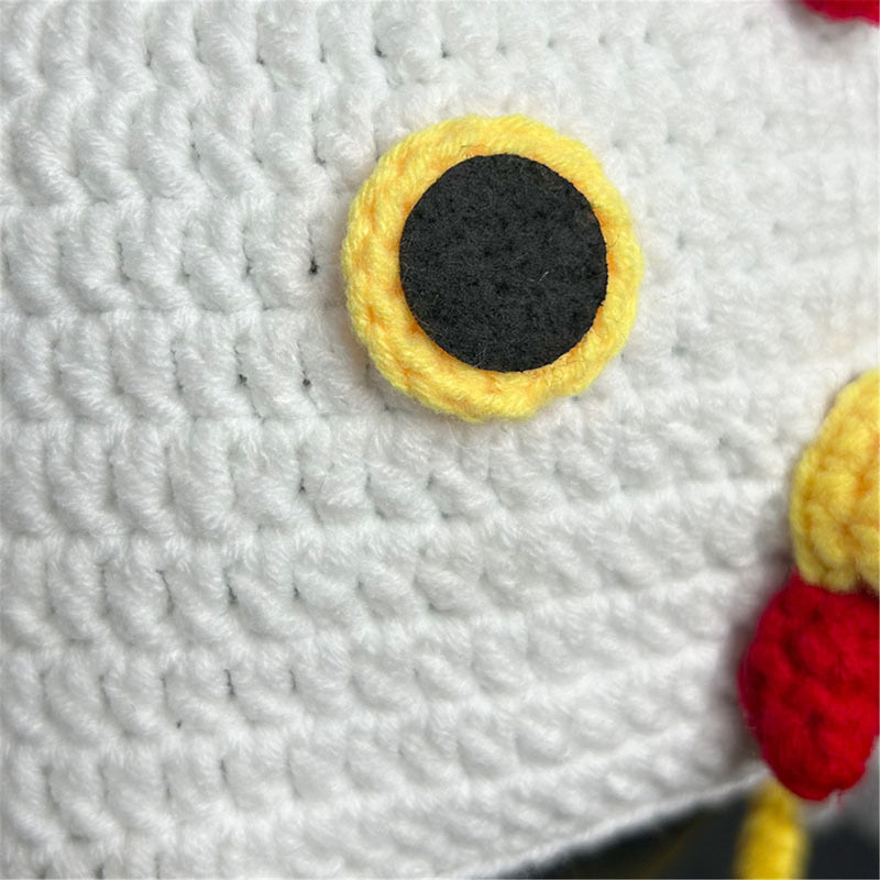 Crochet Hat Chick Frog Handmade Knitted Beanie Halloween Cosplay Hat