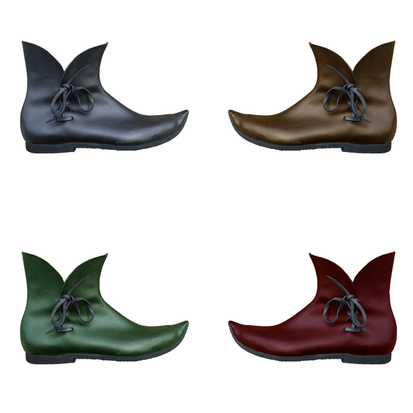 Curved Point Shoes Lace-Up Roman Pirate Viking Cosplay Pointed Boots