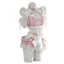 Cute Pink Maid Cosplay Costume Sweet Lolita Swimwear Accessories