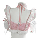 Cute Pink Maid Cosplay Costume Sweet Lolita Swimwear Accessories