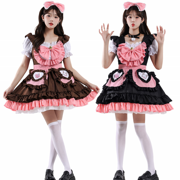 Cute Rabbit Bunny Girl Cosplay Lolita Maid Restaurant Uniform