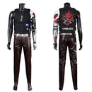 Cyberpunk 2077 Johnny Silverhand Cosplay Costume Vest Leather Pants Silver Necklace