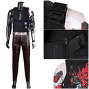 Cyberpunk 2077 Johnny Silverhand Cosplay Costume Vest Leather Pants Silver Necklace
