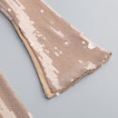 Deep V Dress with Drawstring Sequin Long Gown Evening Dress - AwwwCos