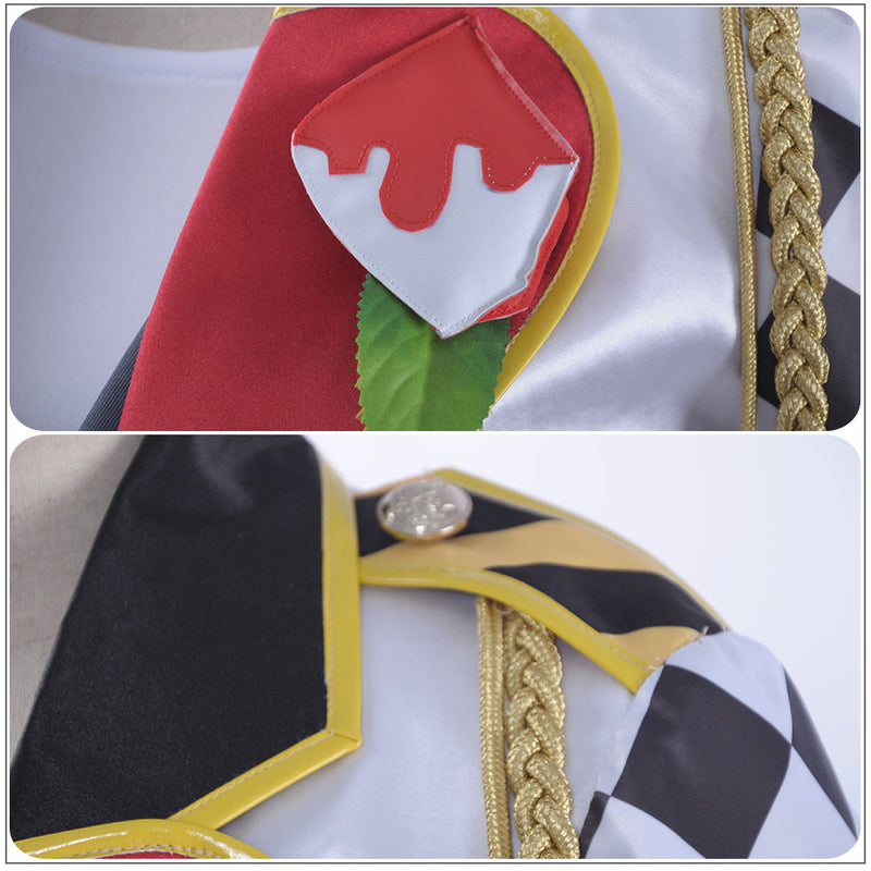 Twisted-Wonderland Deuce Spade Cosplay Costume Alice Grey Poker Vest White Uniform