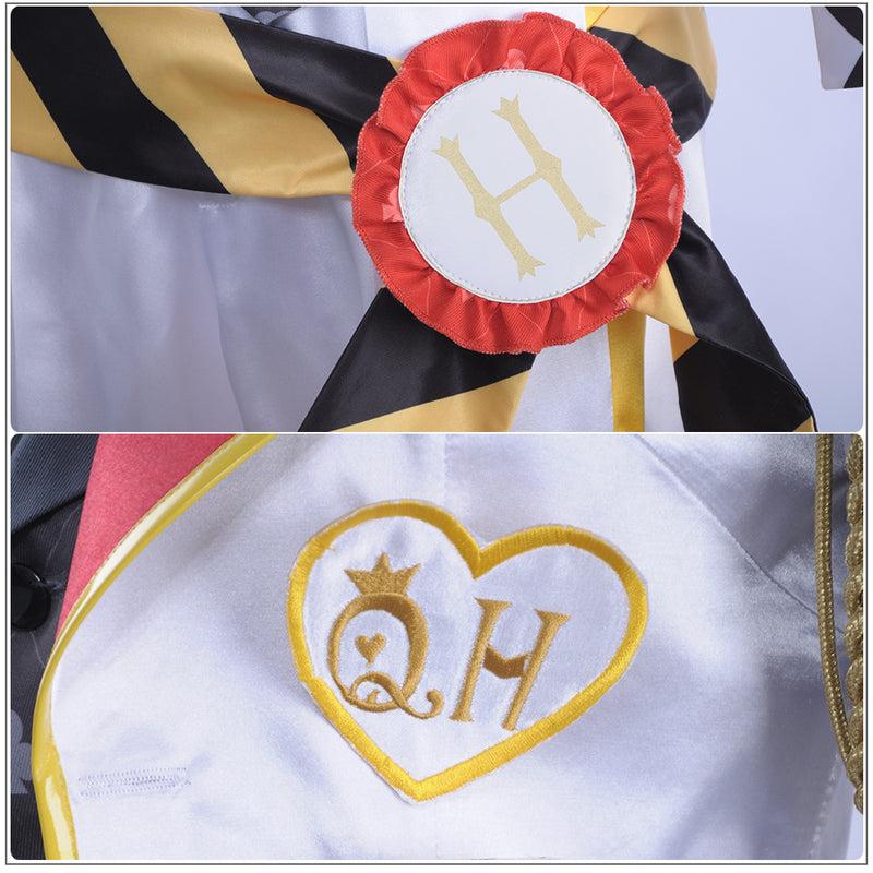 Twisted-Wonderland Deuce Spade Cosplay Costume Alice Grey Poker Vest White Uniform