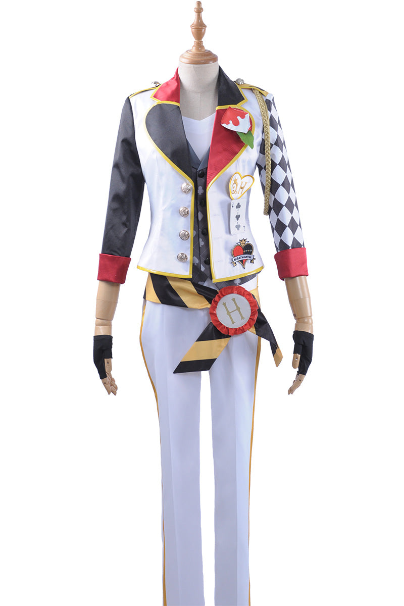 Twisted-Wonderland Trey Clover Cosplay Costume Alice White Uniform with Hat