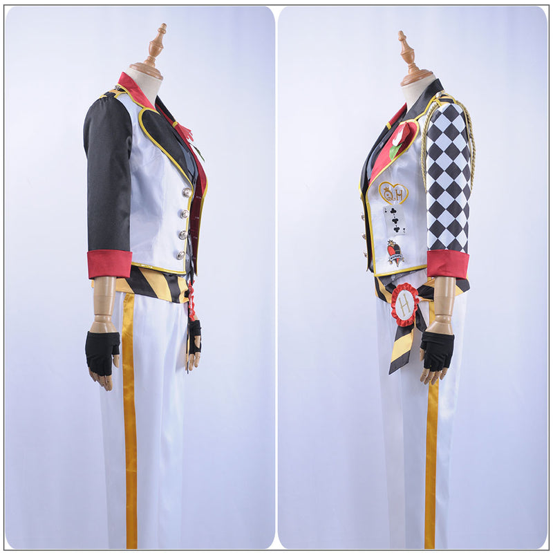 Twisted-Wonderland Trey Clover Cosplay Costume Alice White Uniform with Hat