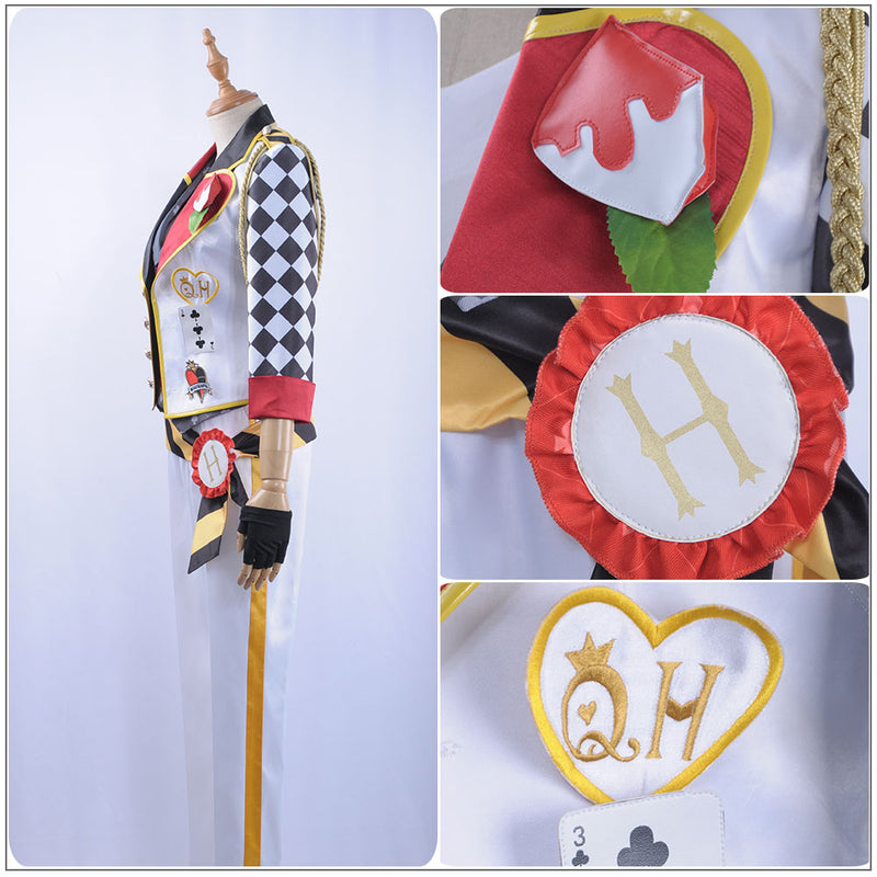 Twisted-Wonderland Trey Clover Cosplay Costume Alice White Uniform with Hat