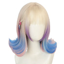 Enid Sinclair Cosplay Wig Gradient Purple Flaxen Blue Pink Hairpieces - AwwwCos