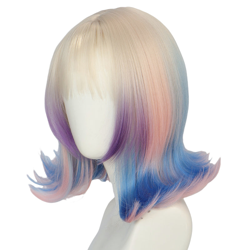 Enid Sinclair Cosplay Wig Gradient Purple Flaxen Blue Pink Hairpieces - AwwwCos