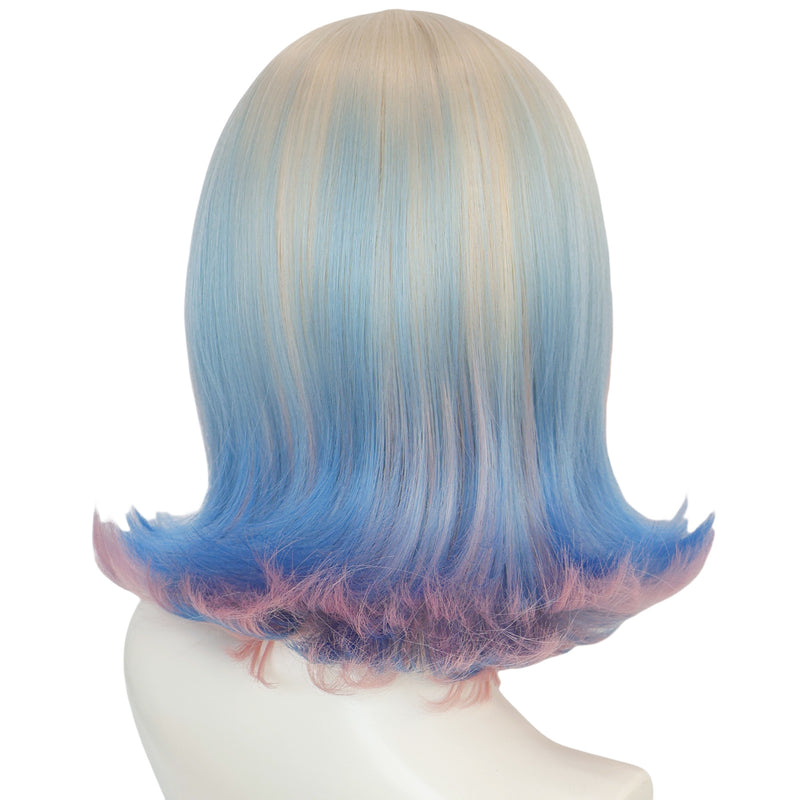 Enid Sinclair Cosplay Wig Gradient Purple Flaxen Blue Pink Hairpieces - AwwwCos