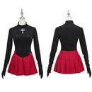 FGO Tohsaka Rin Cosplay Costume Black Top Red Skirt - AwwwCos