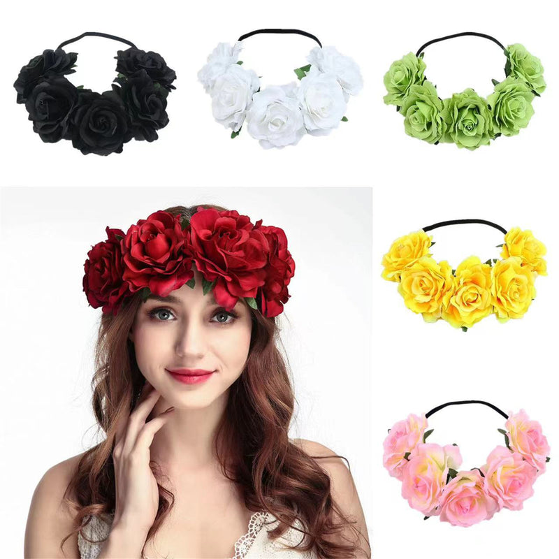 Fake Roses Cosplay Headband Festival Wedding Christmas Wreath Flower Crown - AwwwCos