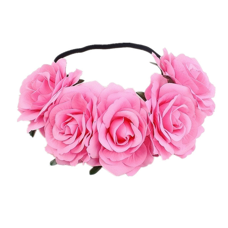 Fake Roses Cosplay Headband Festival Wedding Christmas Wreath Flower Crown - AwwwCos